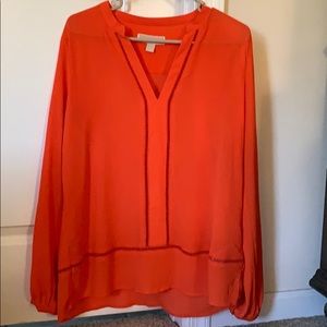 Michael Kors orange lightweight top EUC size L